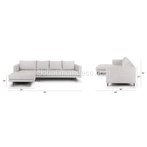 Modern Fabric Sectional Sofa Parker Coconut White Fabric Left Sectional Sofa Manufactory